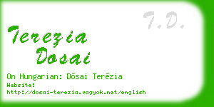 terezia dosai business card